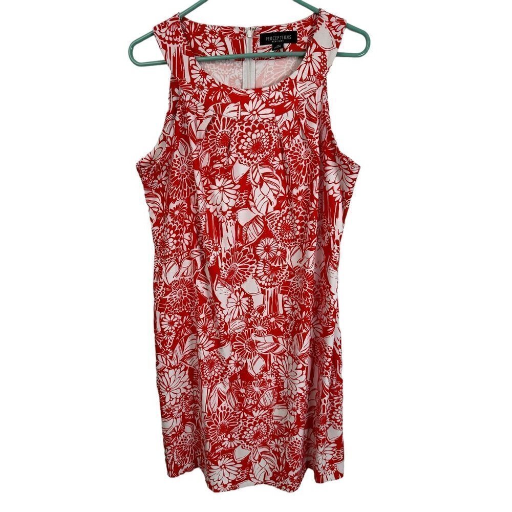 Perceptions orange floral halter mini‎ dress, size 14